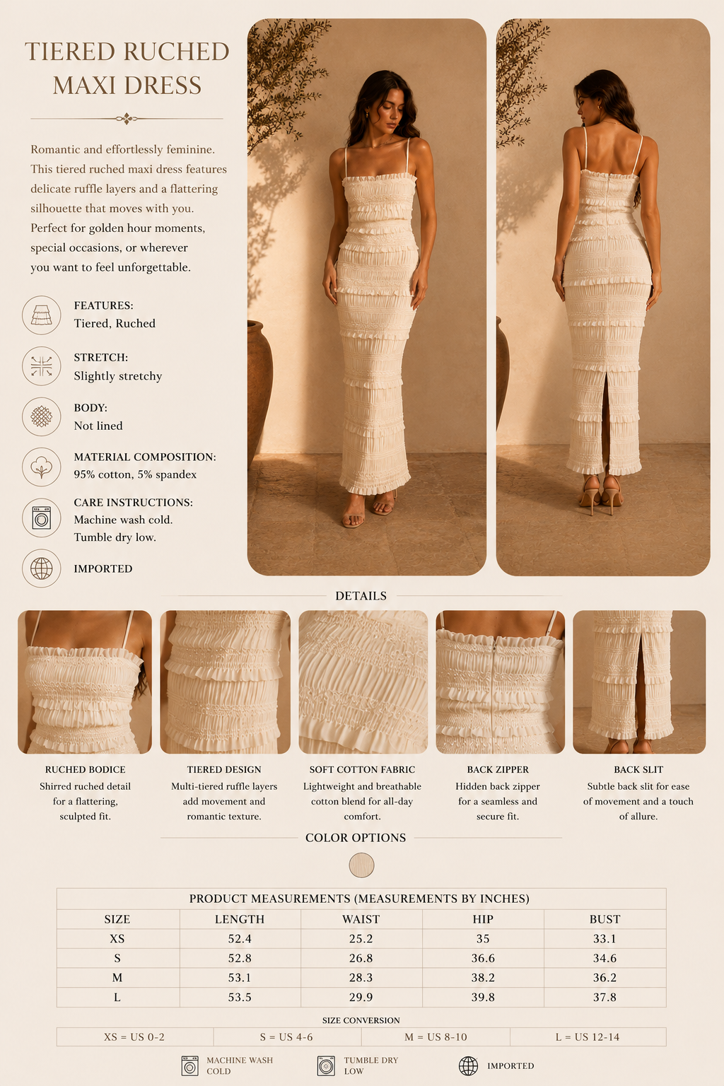 Marbella Ruffle Dress- Frill Tiered Textured Maxi Cami Dress