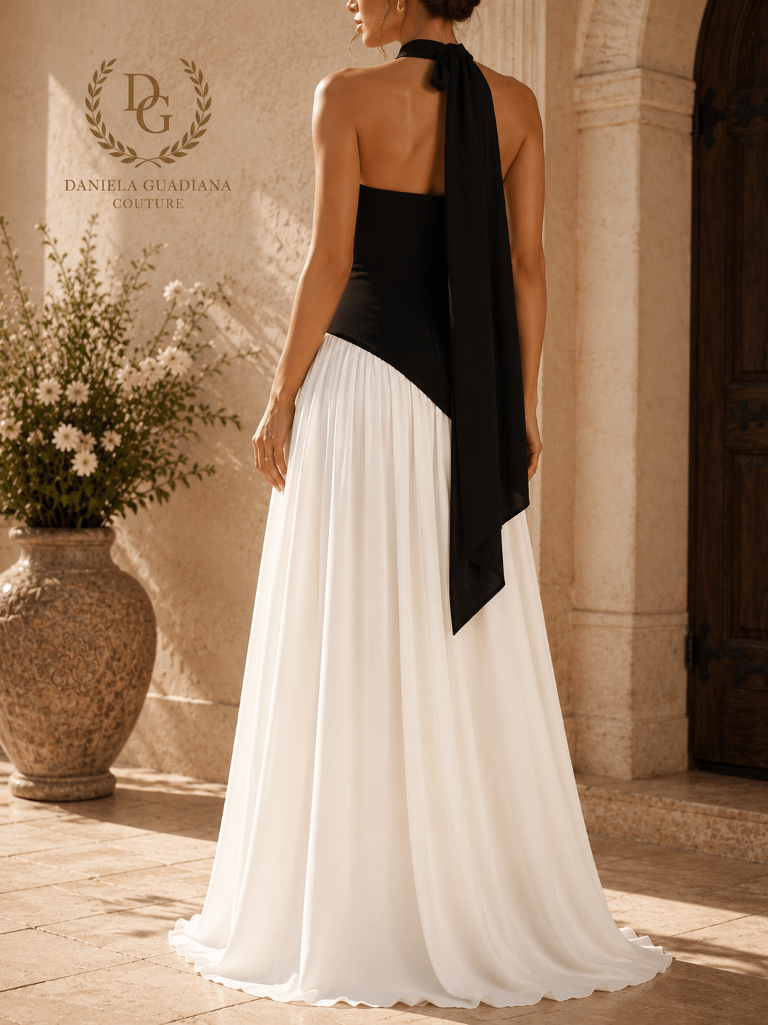 Camila Dress- Slit Asymmetrical Two-Tone Tube Maxi Dress