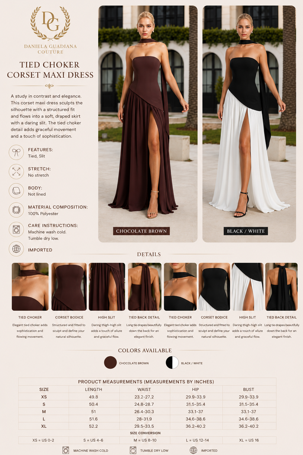 Camila Dress- Slit Asymmetrical Two-Tone Tube Maxi Dress