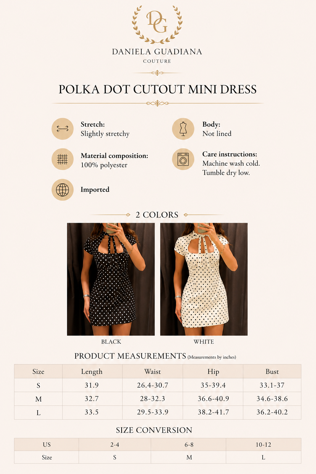 Catalina Dress- Polka Dot Cut-Out Front Mini Dress