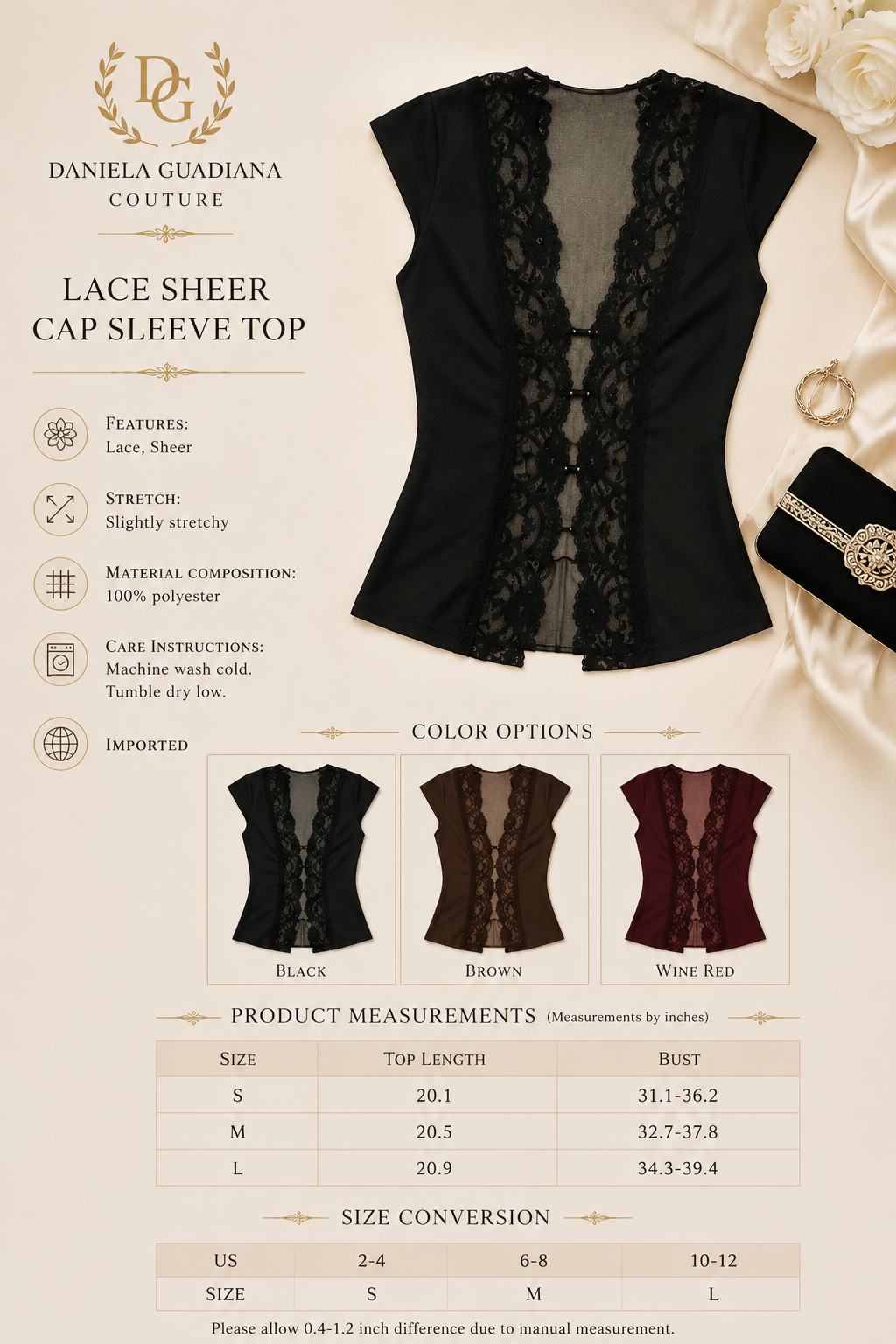 Lucero Top- Lace Trim Button Front Vest