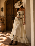 Villa Bianca Set- Frill Square Neck Cami and Skirt Set