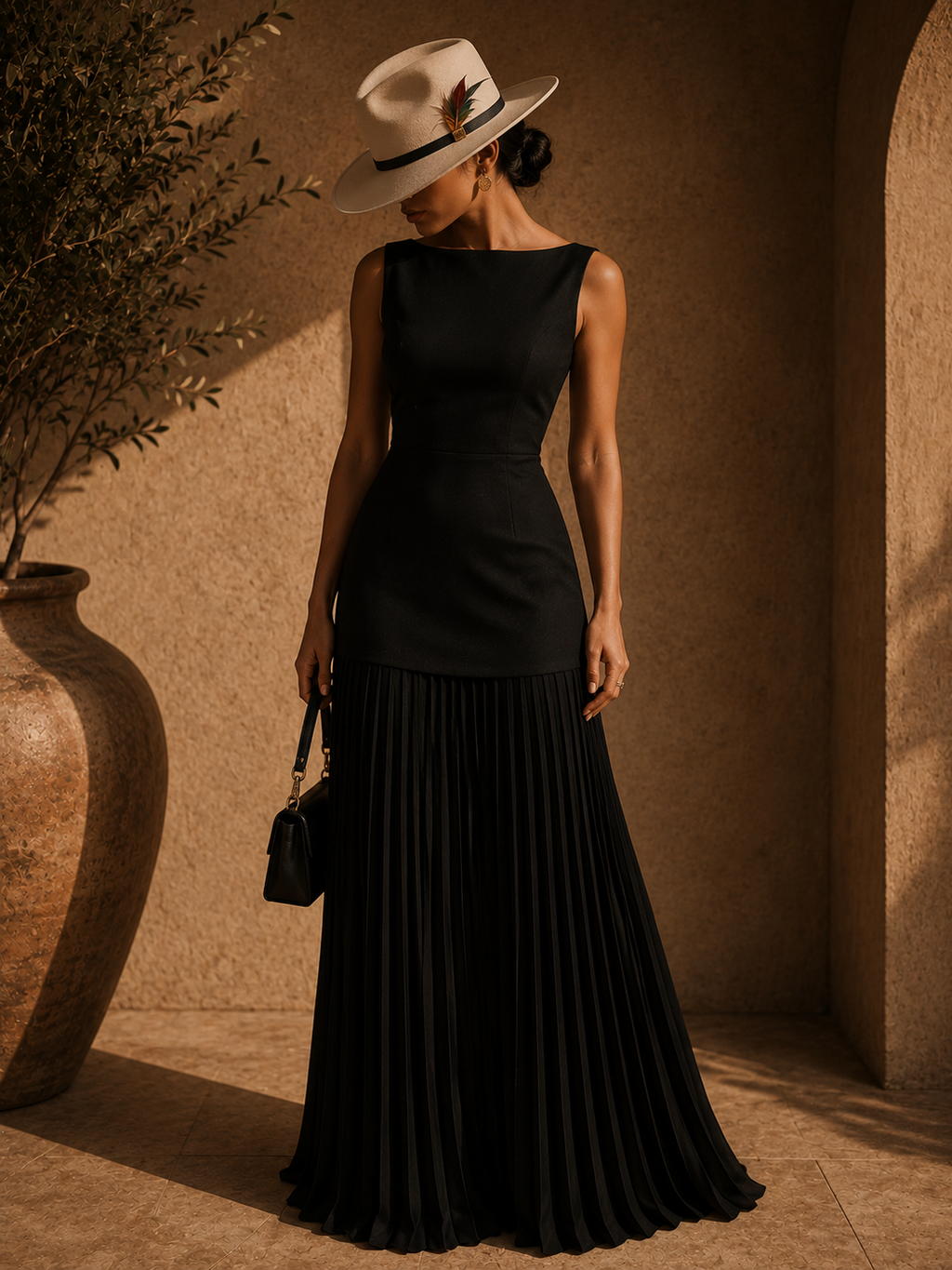 Adelita Set- Full Size Sleeveless Top and Pleated Maxi Skirt Set Plus Size