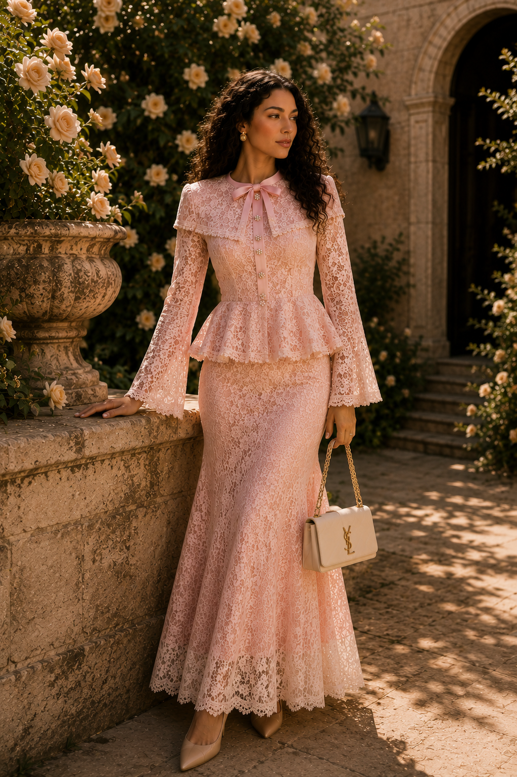 Rosalía Lace Set- Button Up Top and Skirt Set
