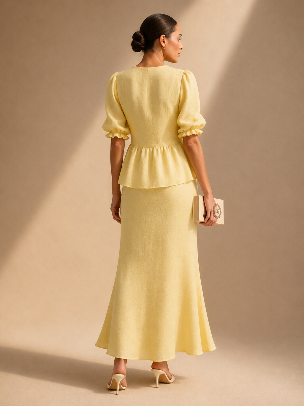 Primavera Set- Tie Front Peplum Top and Skirt Set